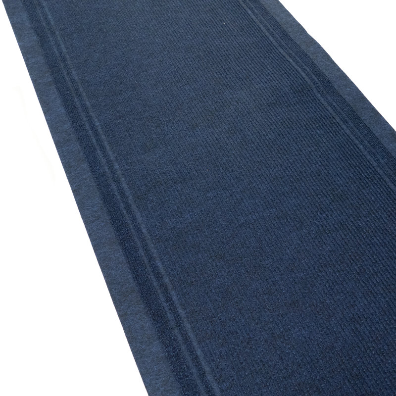 Tapis bleu marine foncé intérieur / extérieur léger et antidérapant, Tapis de couloir 3 pi x 47 pi
