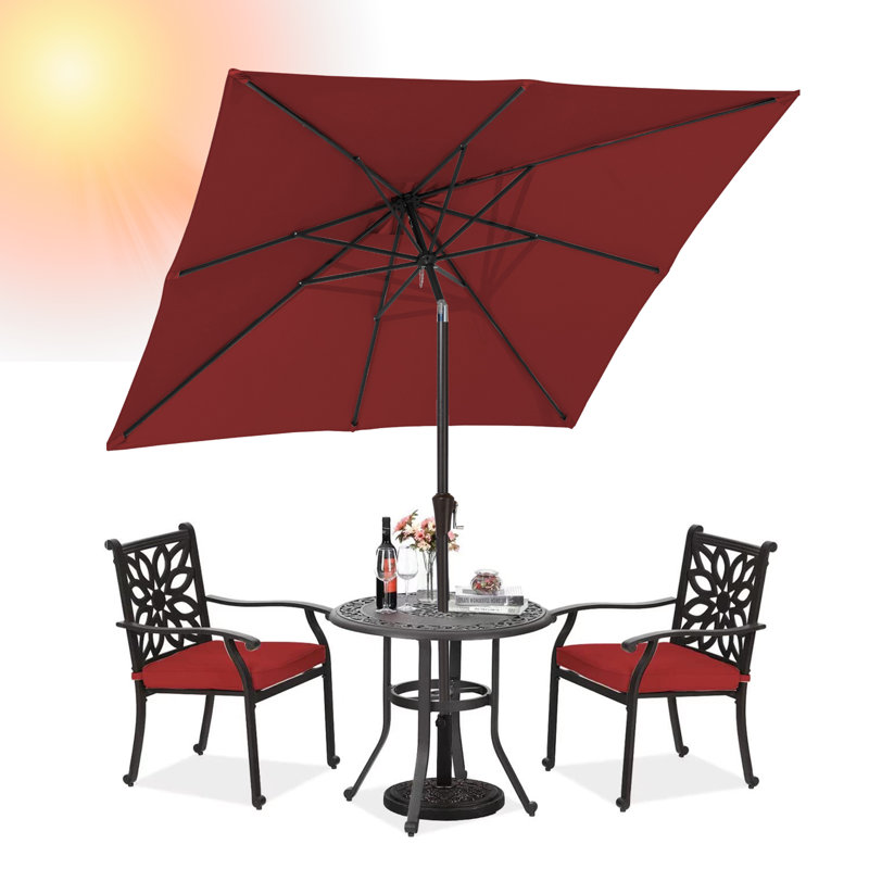 Parasol carré 7,5 x 7,5 pi, Rouge