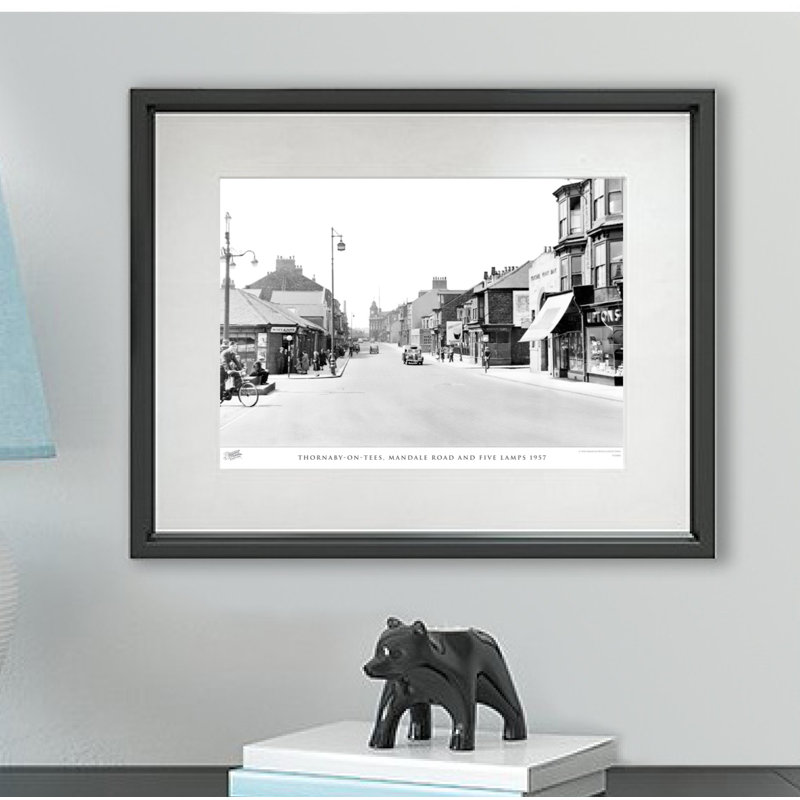 Thornaby On Tees, Mandale Road And Five Lamps 1957 - Single Picture Frame Print, 60cm H x 80cm W x 2.3cm D