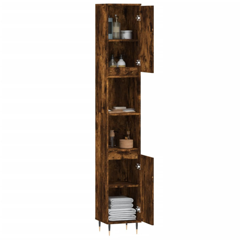 Bathroom Cabinet, Smoked Oak