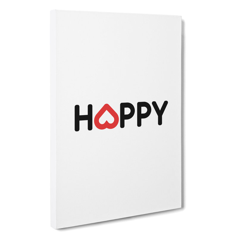 Happy - Wrapped Canvas, 50cm H x 35cm W x 3cm D