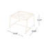 Table d'appoint d'extérieur en fer, H 13,24 po, plateau en maille blanche, fer moderne 19,89 po x 18,11 H 13,24 po pour l'extérieur