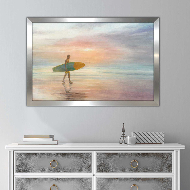 " Surfside ", Silver Framed, 21.5" H x 27.5" W x 0.75" D