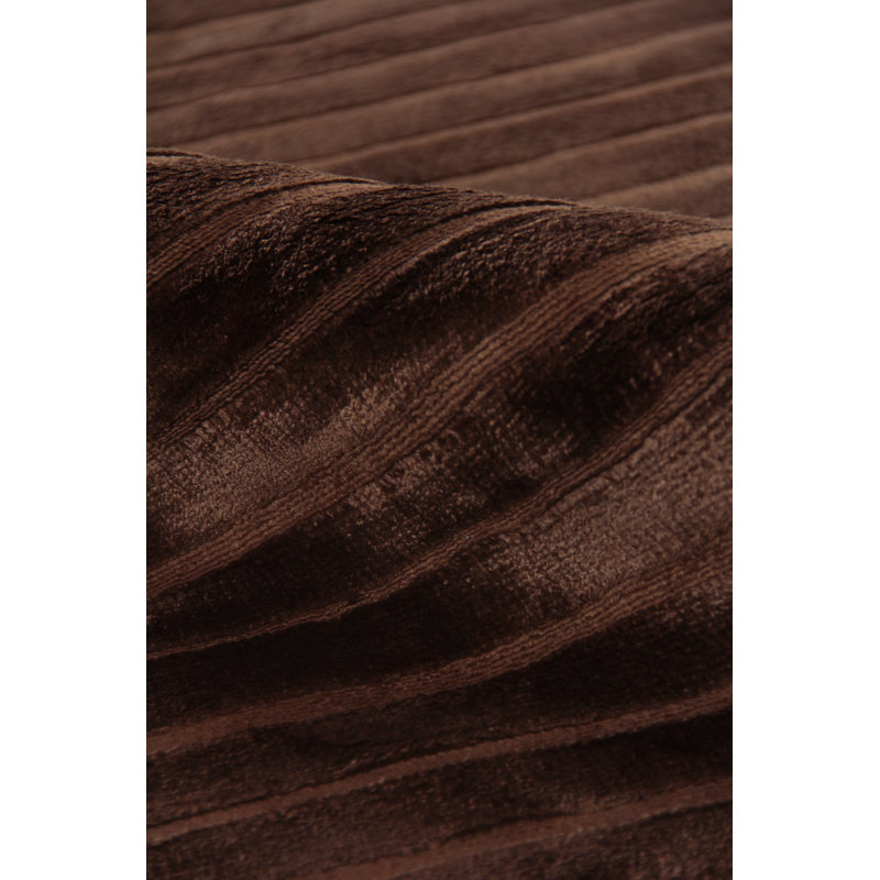 High Low Striped Area Rug in Chocolate, Rectangle 8' x 10'