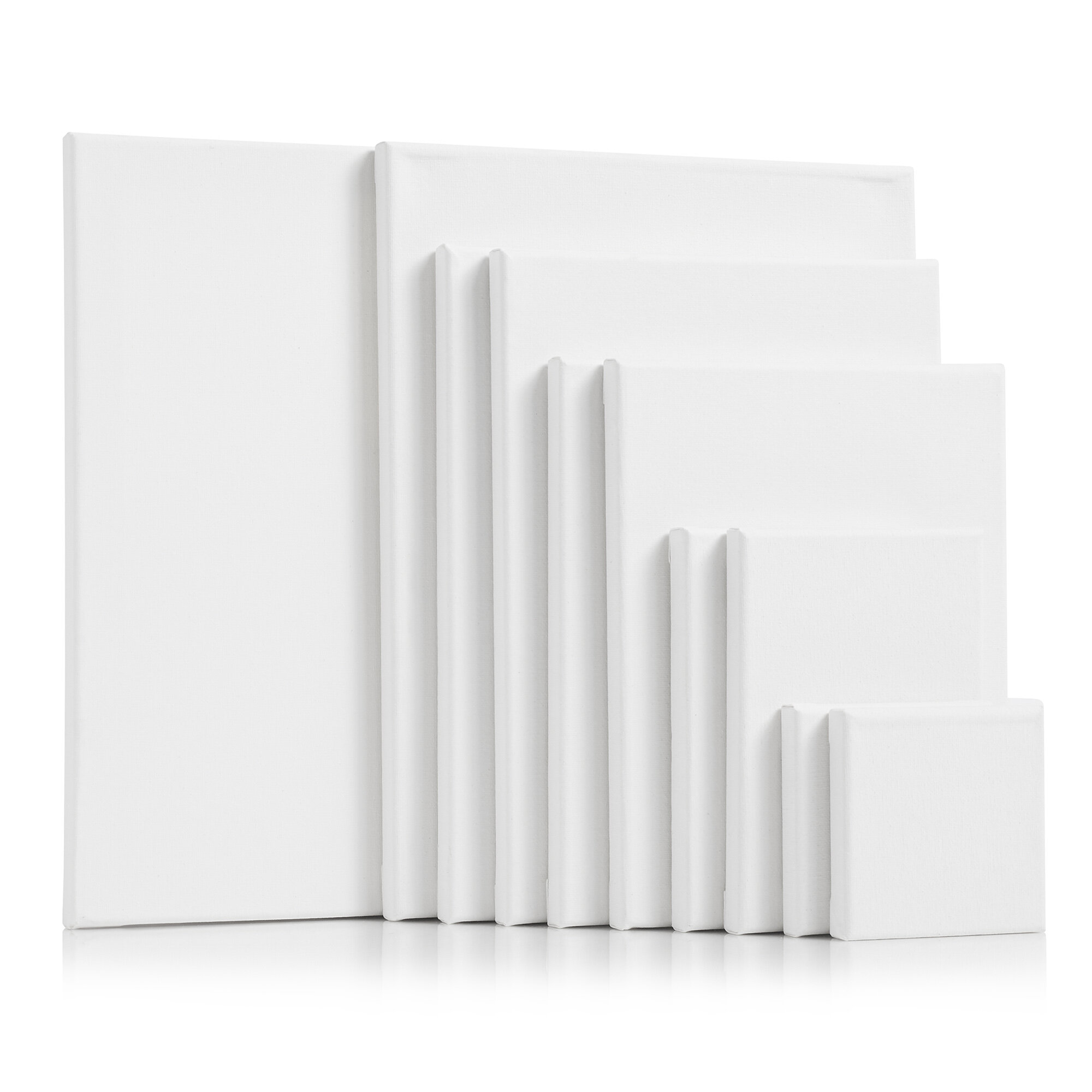 10 Piece Pre Stretched Painting Canvas Set, Multi-Size