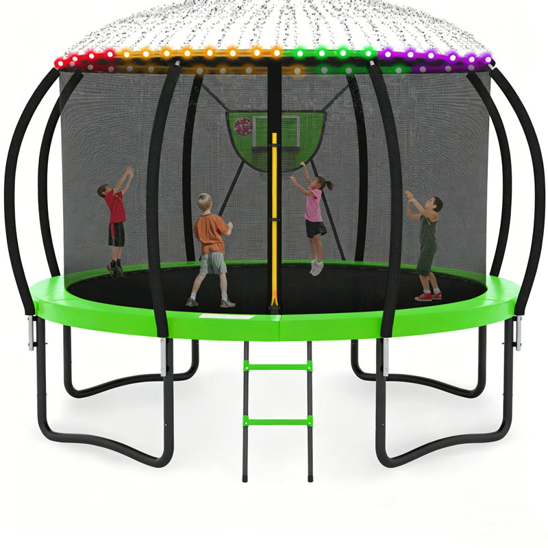 Trampoline de cour arrière de 16 pi avec enceinte de sécurité, Green