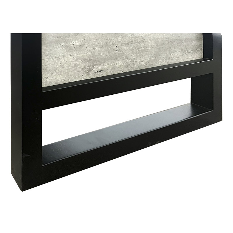 Triche L-Shaped Desk with Built-in Outlets, Gray/Black