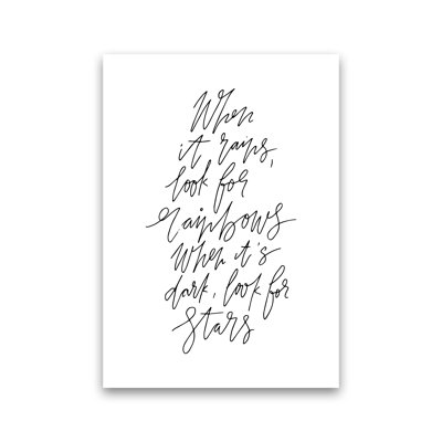 When It Rains Look for Rainbows 1 Piece Wall Art