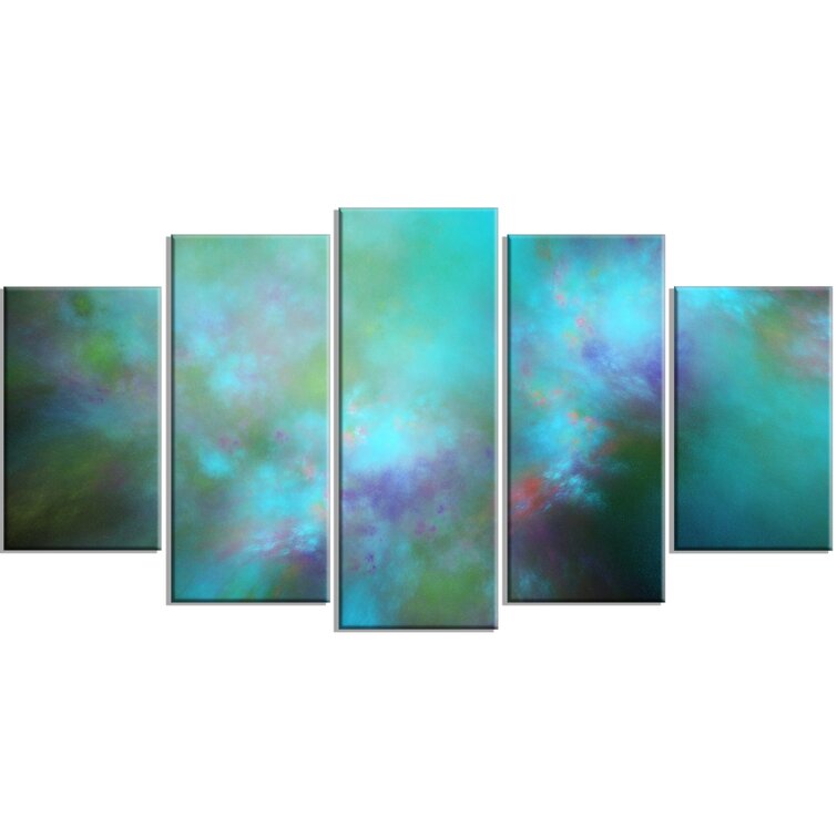 DesignArt Perfect Blue Starry Sky On Canvas 5 Pieces Print | Wayfair