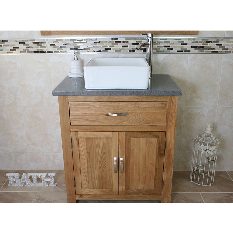 Lizeth 750mm Single Bathroom Vanity with Vessel Ceramic Basin, Grey
