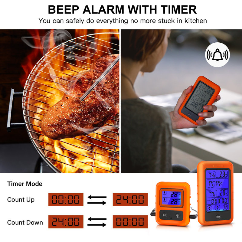 Thermomètre à viande numérique avec rétroéclairage Uten