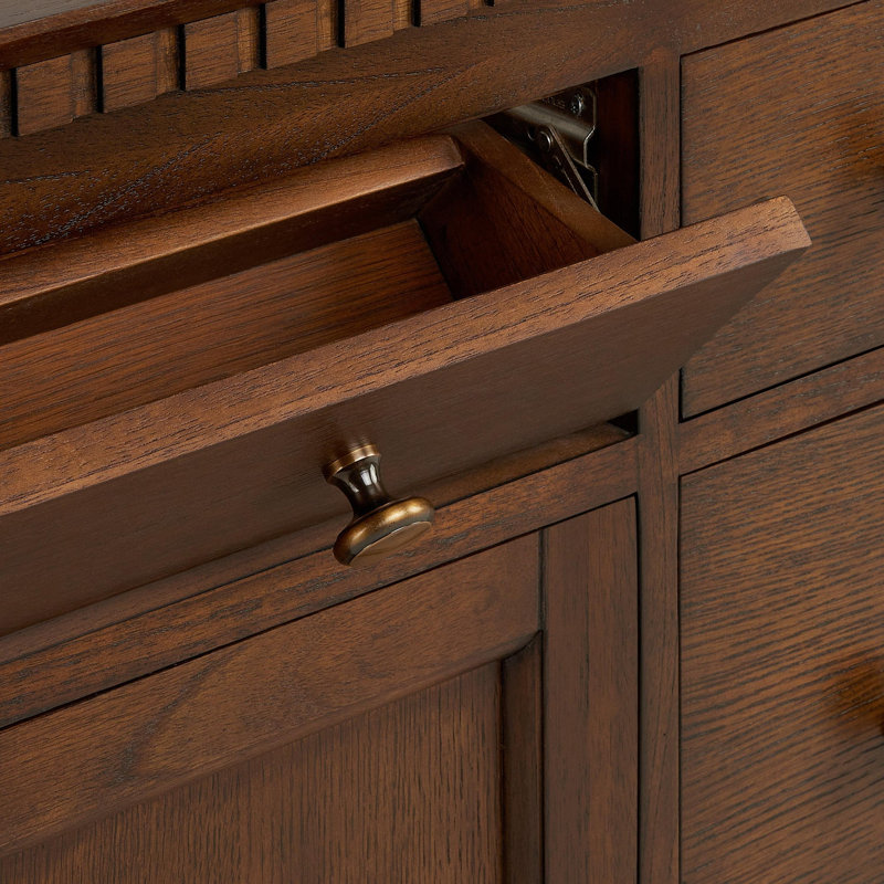Claudia 36" Antique Coffee Mahogany Vanity Cabinet with Brass Hardware