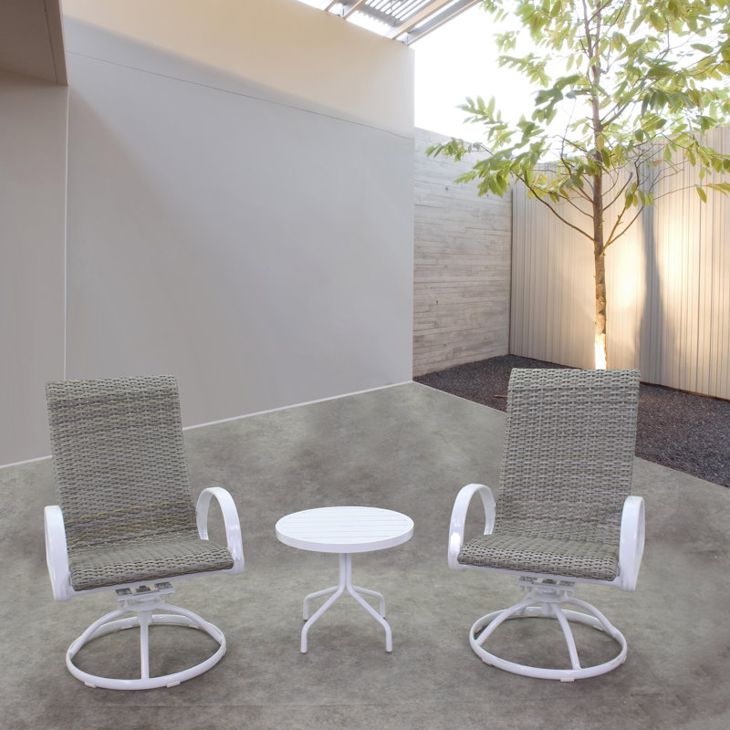 2 - Person Patio Conversation Set, Latte, White