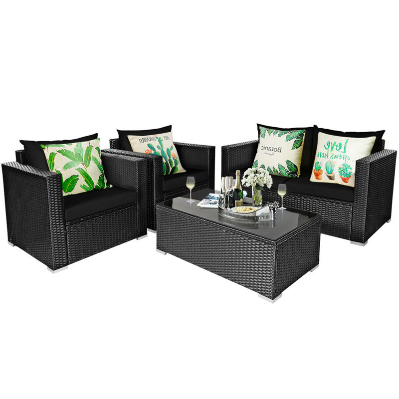 8 - Person Patio Conversation Set, Black