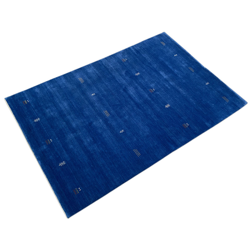 Blue Gabbeh Hand -Knotted Wool Rug, Rectangle 140 x 200cm
