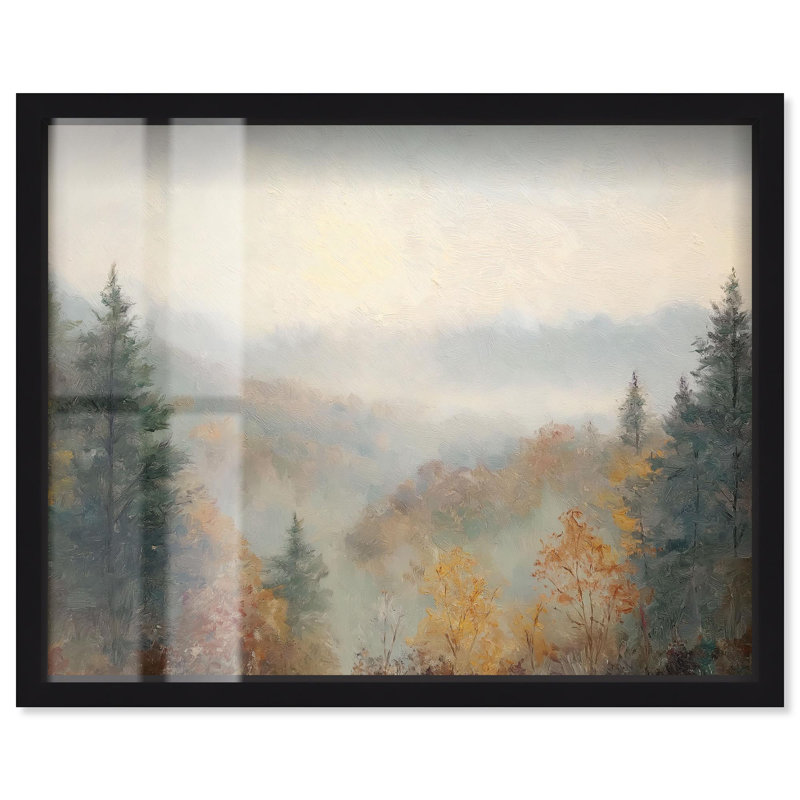 «Appalachian Mountains Shadowbox Print» par Art Remedy, H 25 po x l 31 po, Noir