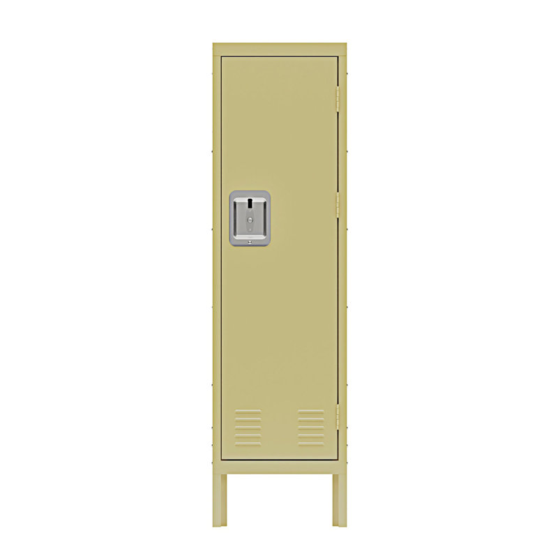 1 Door Tall Single Metal Locker-Retro Style Storage Cabinet, Entryway Cabinet, Yellow