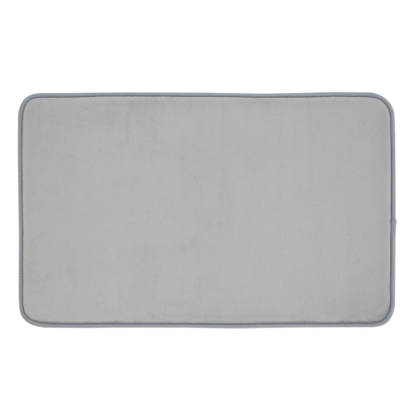 Anti-Bacterial Memory Foam Bath Mat, Silver