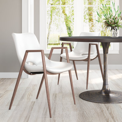 Ensemble de chaises Keneil Desi (ensemble de 2) blanc et noyer