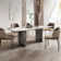 Dashona White Rectangular Sintered Stone Dining Table with Double Pedestals