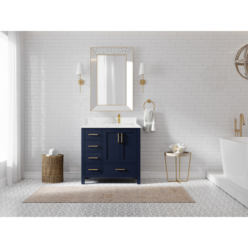 Ensemble de meuble-lavabo simple 36 po Malibu, Calacatta Laza