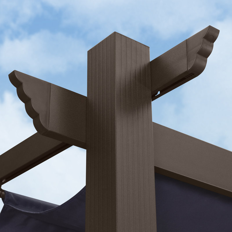 Purple Leaf Aluminium Pergola With Canopy, Navy Blue, 96"H x 158" W x 118" D