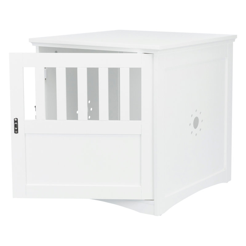 TRIXIE 19" x 20" Wooden Indoor Dog Crate, Small Side Table Home for Any Room, Ideal for Small Dogs, White