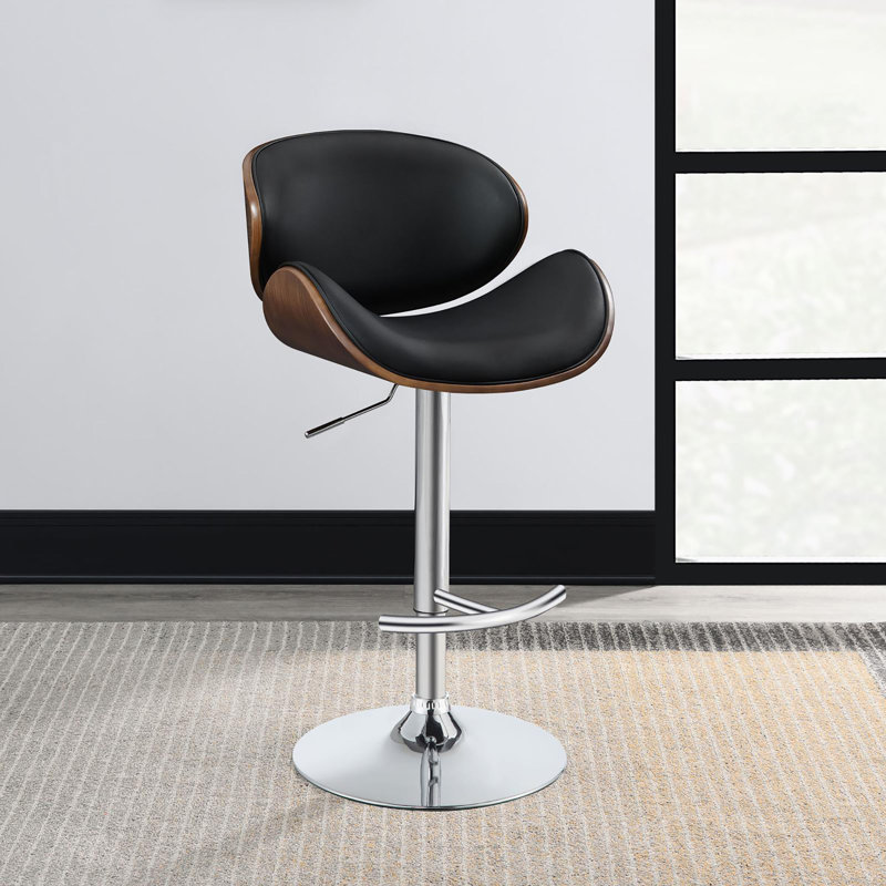 Sinclair Swivel Upholstered Adjustable Height Counter Stool, Black