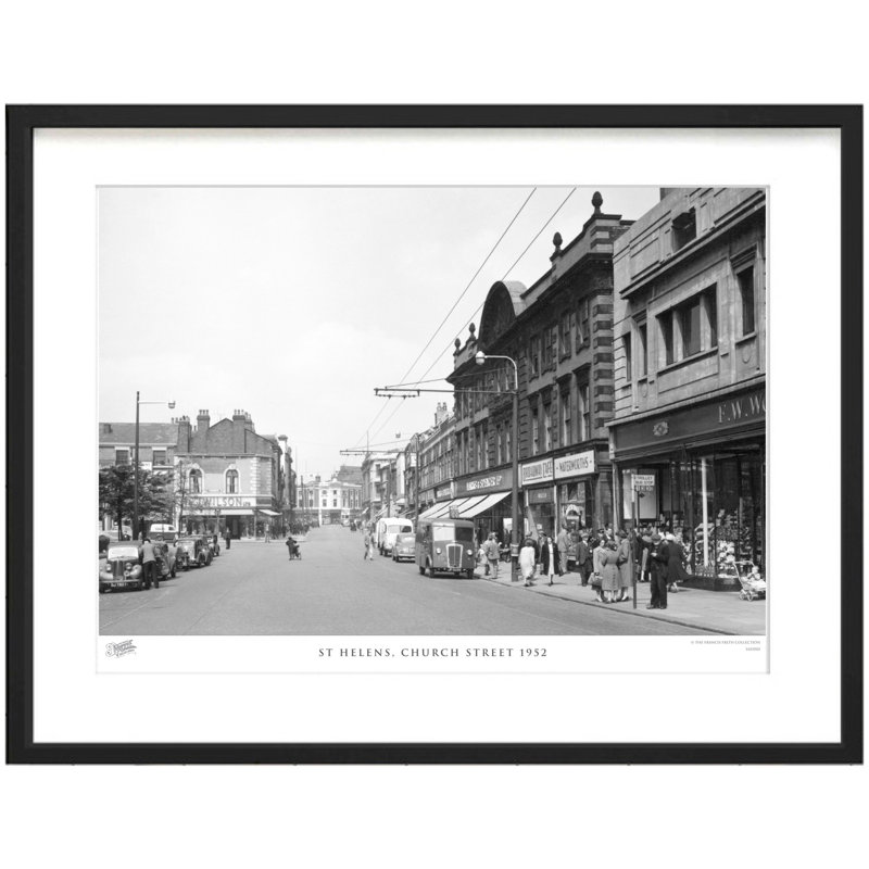 St Helens, Church Street 1952 by Francis Frith - Single Picture Frame Print, 40cm H x 50cm W x 2.3cm D
