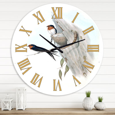 Vintage Australian Bird Illustrations II - Traditional wall clock