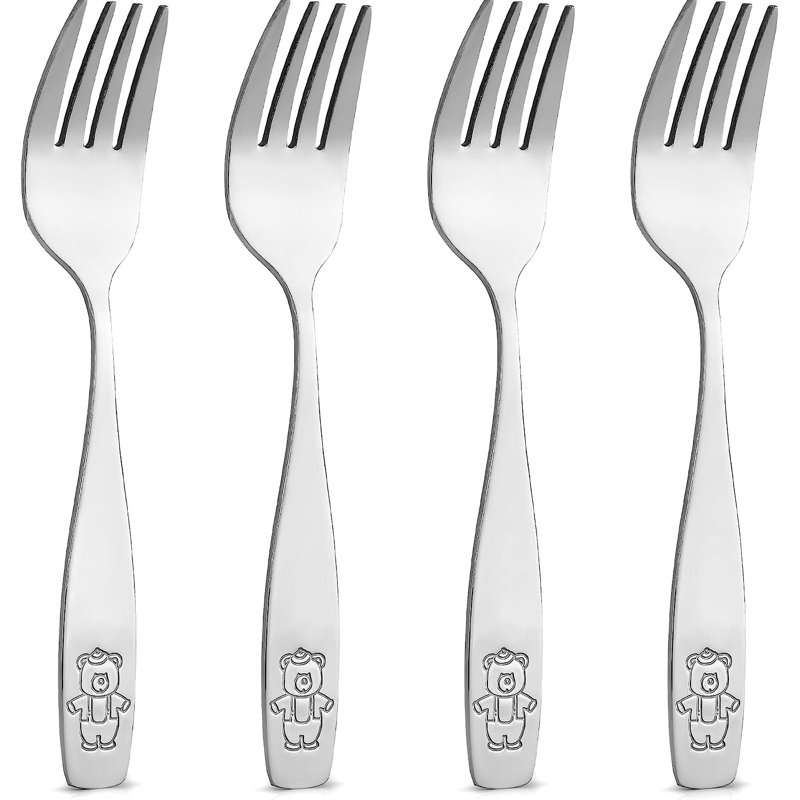 Ensemble de couverts en acier inoxydable pour enfants Zulay - 4 fourchettes (4 fourchettes)