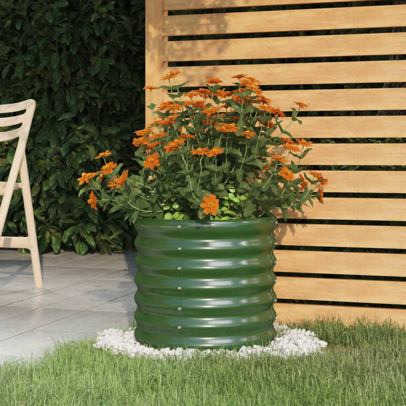 Garden Raised Bed Powder-coated Steel, 14.17" H x 15.75" W x 15.75" D, Green
