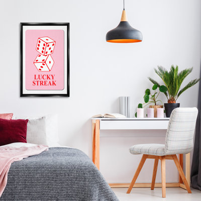 Lucky Streak Dice Framed Floater Canvas by Martina Pavlova