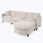 Canapé modulaire de 107,87 po avec 1 repose-pieds, coussin de siège et dossier amovible-715281942