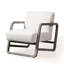 Wilber - Modern Off-white Fabric + Grey Wood Accent Chair
