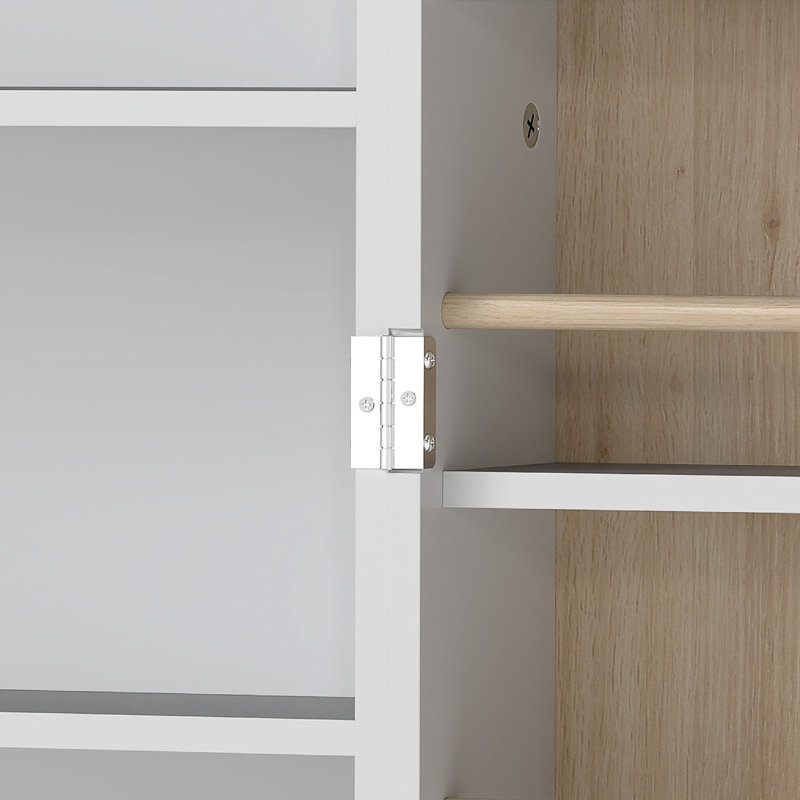 HOMCOM 119.5 cm Kitchen Cupboard, Double Doors, Adjustable Shelves, White
