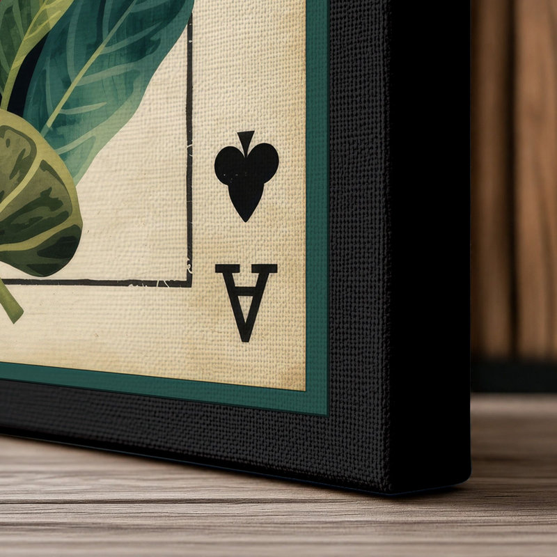 Ace of Spades Botanical - Wrapped Canvas, Black Border, 18x12 - 45.7 x 30.5 cm