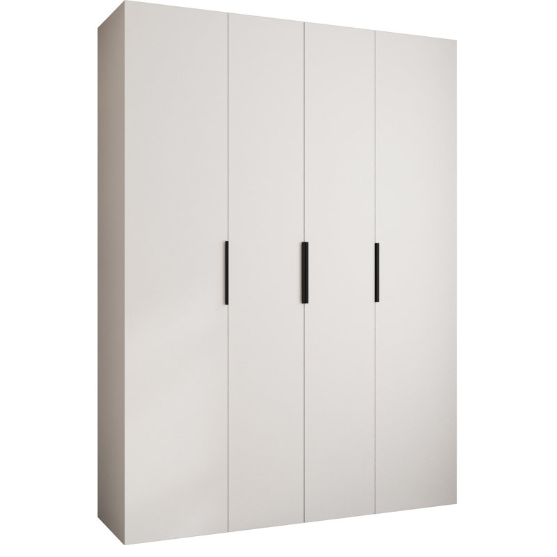 Wardrobe Moko 4, 245,5cm H x 180cm W x 50cm D, Cashmere/Black