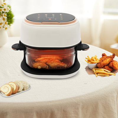 Friteuse à air 4QT avec grande capacité et écran tactile numérique, affichage à DEL avec minuterie de 120 minutes et mise en marche différée 24 heures, 9 modes préréglés pour la famille