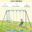 Swing With Metal Frame And A Glider, Two Seats For Outdoor Activities, Adjustable Ropes Comfort, Develop Core Motor Skills, 396Lbs Weight Capacity ' Backyard Design Stability, Limit