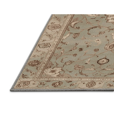 Machine Washable Tabriz Gray Area Rug
