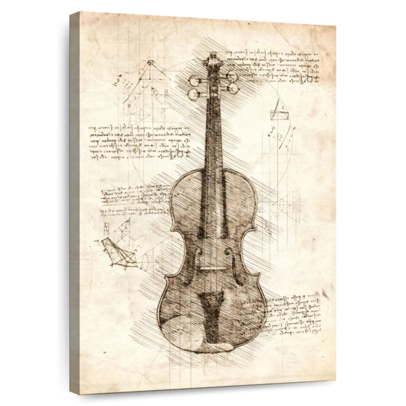 Abarca Old Violin Blueprint, H 48 po x l 32 po