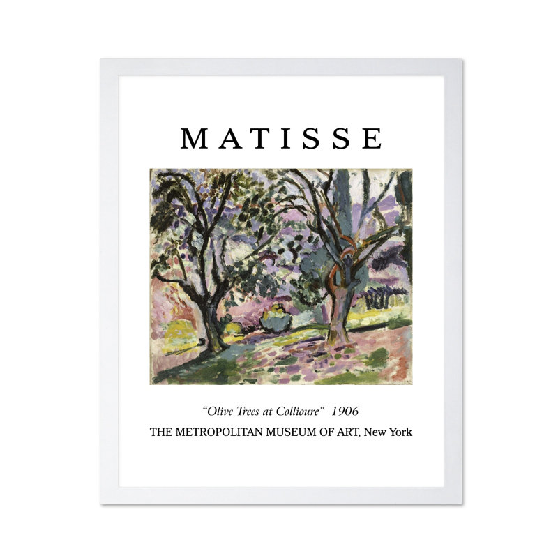 Henri Matisse - Oliviers à Collioure, Affiche, Encadrement blanc, H 16 po x l 20 po