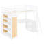 Lit mezzanine avec échelle, tablettes et bureau