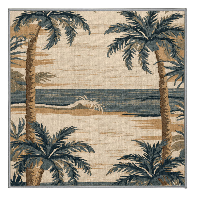 Tapis bord de mer lavable, Carré 3 pi