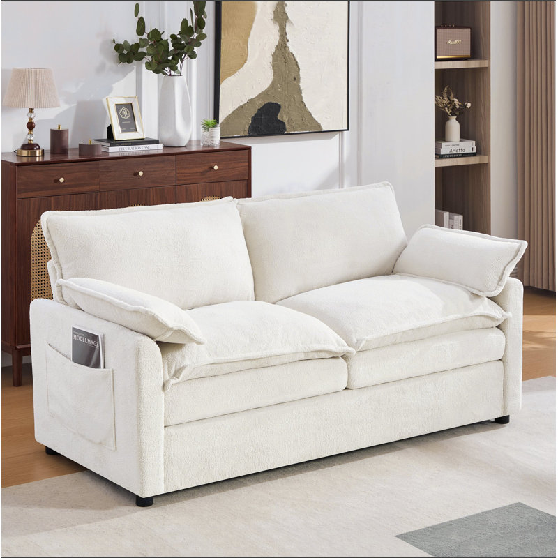 Canapé Modern, Fausse fourrure beige