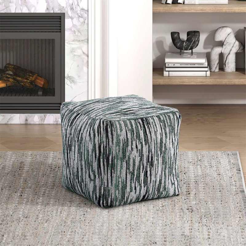 Repose-pieds rembourré en tissu multicolore Modern