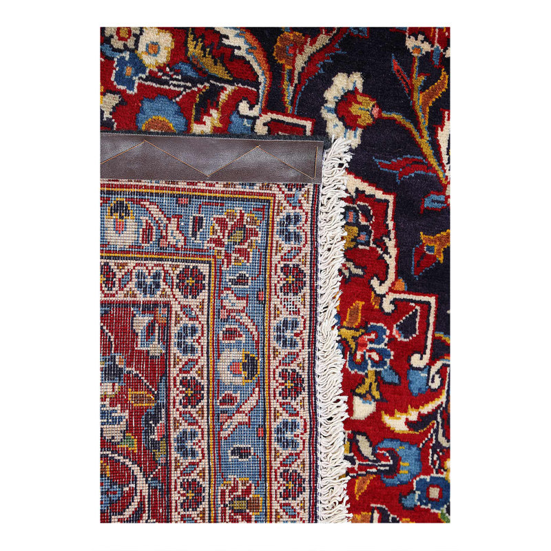 Navy blue Fine Hand knotted Persian Kashan 8'x 12'5"