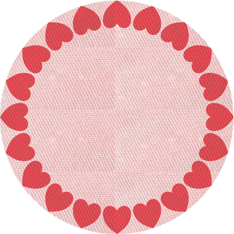 Tapis rose en laine, Rond 8 pi