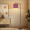 Lampe sur pied à arc avec abat-jour ajustable à imprimé léopard Lampe sur pied rose 3 températures de couleur Lampe à mât haut avec interrupteur au pied pour la chambre à coucher